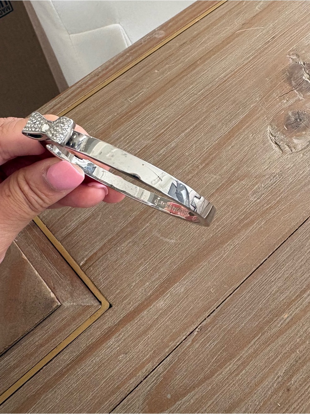 kate spade Silver Bow Crystal Bangle Bracelet - Picture 2 of 6